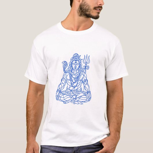 T-shirt Lord Shiva Scribbled Line Art (Devant)