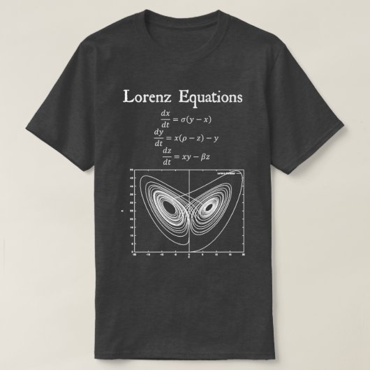 T-shirt Lorenz Equation papillon effet Chaos Théorie Vint (Design devant)