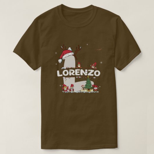 T-shirt Lorenzo Christmas w Lorenzo Nom pour les Noël drôl (Design devant)