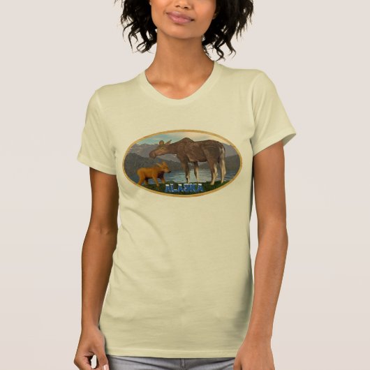 T-shirt L'orignal dans le pré (Devant)
