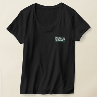 T-shirt L'orignal sur une chemise pour femmes (Noire)