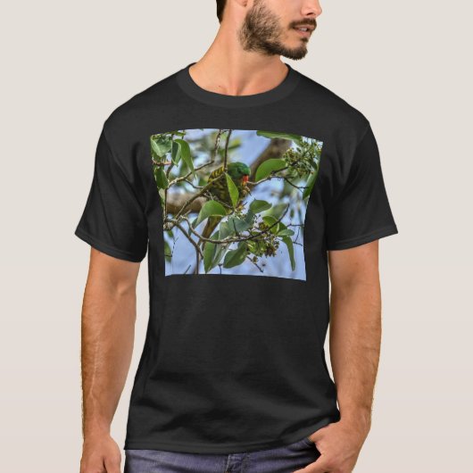 T-SHIRT LORIKEET VERT QUEENSLAND RURAL AUSTRALIE (Devant)