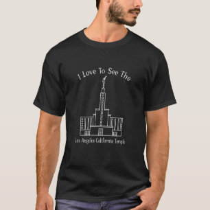 T-shirt Los Angeles Ca Temple, J'Aime Voir Mon Temple, Ha