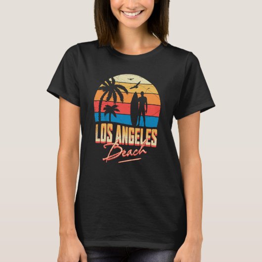 T-shirt Los Angeles California Beach Surf Surf Summer V (Devant)