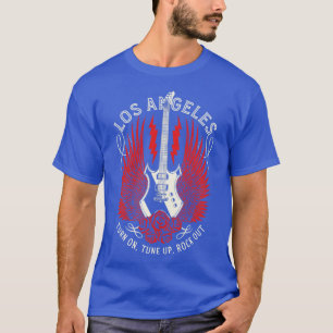 T-shirt Los Angeles California Guitar Wings Rock and Roll