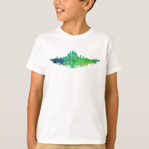 T-shirt Los Angeles City Skyline - Lime Green Blue