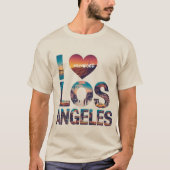 T-shirt Los Angeles Skyline Sunset & Hollywood Typographie (Devant)