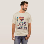 T-shirt Los Angeles Skyline Sunset & Hollywood Typographie (Devant entier)