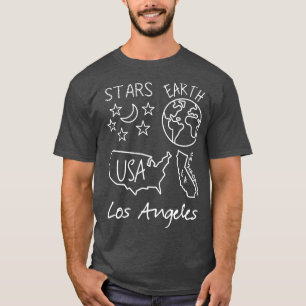 T-shirt Los Angeles Stars Earth USA Californie Texte blanc