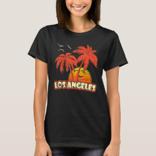 T-shirt Los Angeles Summer Palm Trees 80s Beach Sunset