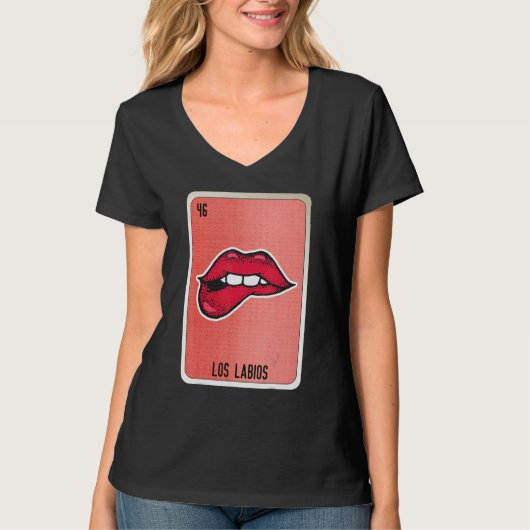 T-shirt Los Labios Mexican Slang Lottery Bingo Cards (Devant)