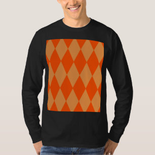T-shirt Losanges et Damier Orange Clair et Foncé Harlequin