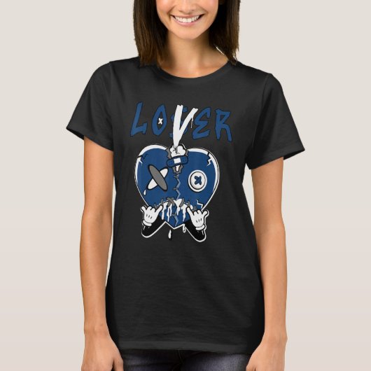T-shirt Loser  Drip Blue Heart Matching For Men Women Blue (Devant)