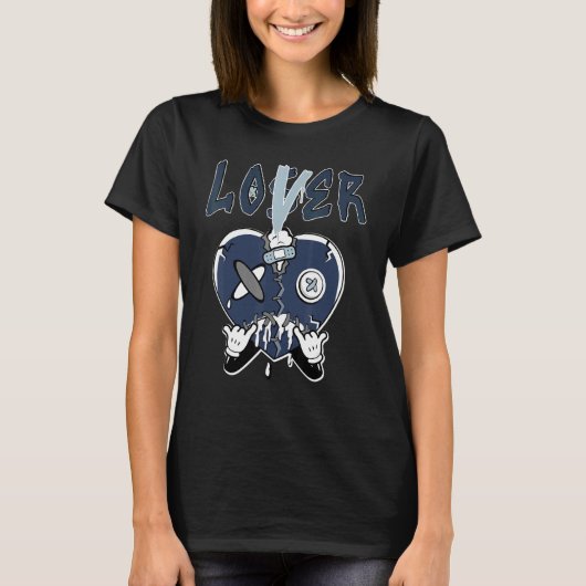 T-shirt Loser  Heart Dripping Midnight Navy 6s Matching (Devant)