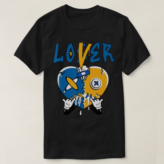 T-shirt Loser Lover Heart Drit Dunk Low Blue Yellow Ma (Design devant)
