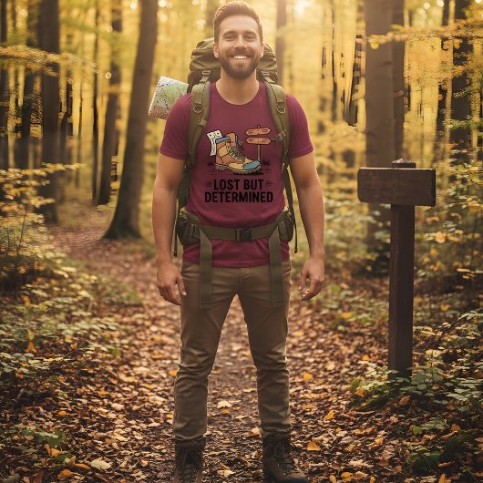 T-shirt Lost But Determined – Hiking Boot Design