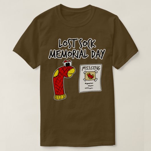 T-shirt Lost Sock Memorial Day Funny Doodle (Design devant)