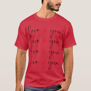 T-shirt Lote You mignon Valentines Jour Design avec Coeurs