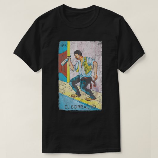 T-shirt Loteria El Borracho Carte Tarot Colorée (Design devant)