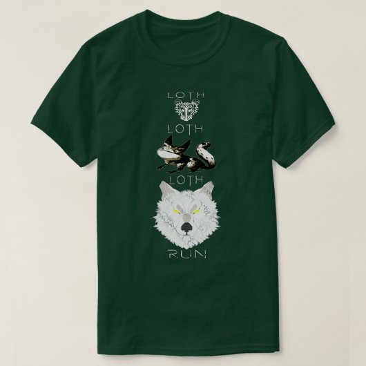 T-shirt Loth rat Loth cat Loth wolf run Choisissez un chem (Design devant)