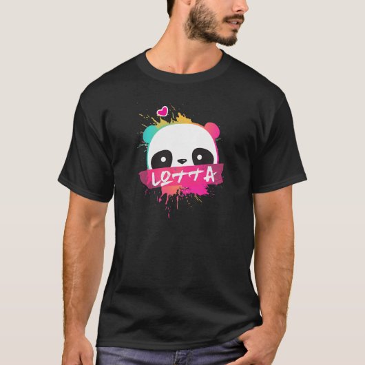 T-shirt LOTTA - Beau Nom De Fille Avec Panda Adorable (Devant)