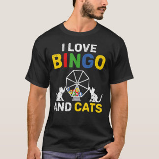 T-shirt Lotto Jeu Chat Propriétaire Animaux Chat Bingo Lin