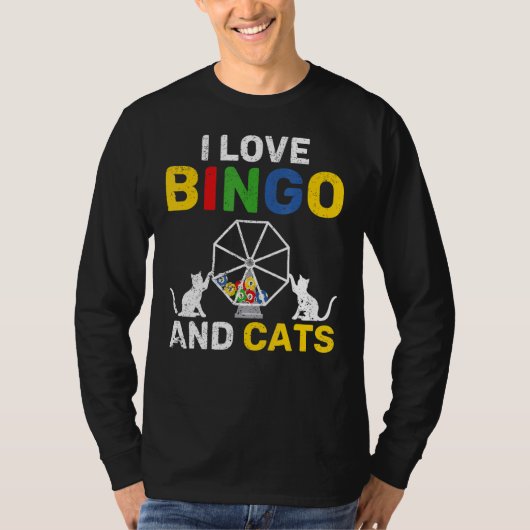 T-shirt Lotto Jeu Chat Propriétaire Animaux Chat Bingo Lin (Devant)