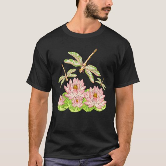 T-shirt Lotus Blossom Dragonfly Lotus (Devant)