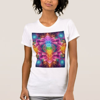 T-shirt Lotus de chakra radieux — Géométrie sacrée psychéd
