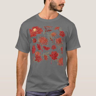 T-shirt Lotus Flower Automne Motif Thanksgiving Cool