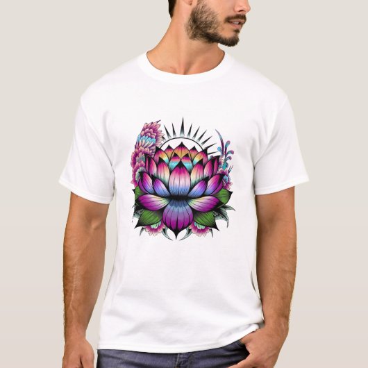 T-shirt Lotus - « Paix intérieure… ou simplement éviter le (Devant)