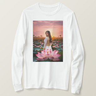 T-shirt Lotus Radiance : Un ballet florissant de rose et G