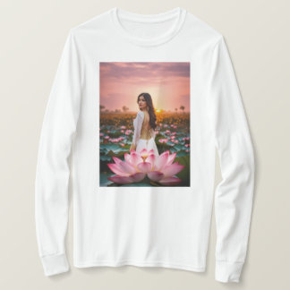 T-shirt Lotus Radiance : Un ballet florissant de rose et G