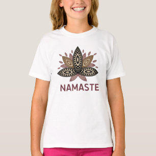 T-shirt lotus yoga mandala fleur namaste hippie