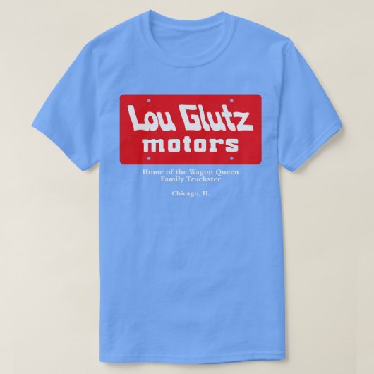 T-shirt Lou Glutz Moteurs plaque d'immatriculation vintage (Design devant)