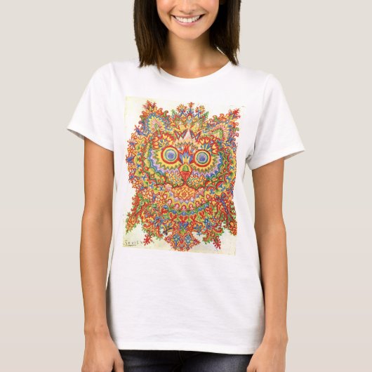 T-shirt Louis Wain Psychedelic Chat Coloré (Devant)