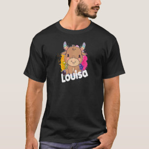 T-shirt LOUISA Beau prénom de fille avec petite vache ador