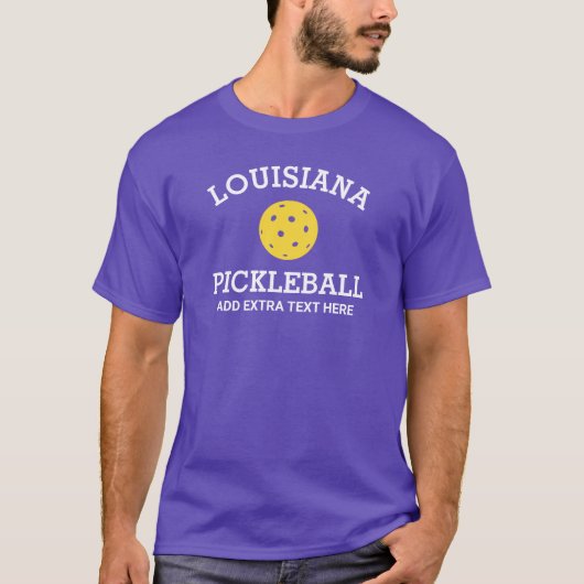 T-shirt Louisiana Pickleball Ajouter un club Nom du parten (Devant)