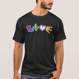 T-shirt Louisiana Purple & Gold Mardi Gra Love Conçu Fl