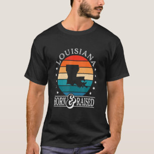T-shirt Louisiana Usa Né et élevé Retro Us State Pride