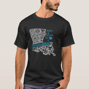 T-shirt Louisiane Accueil Etat LA Mandala Carte USA Amériq
