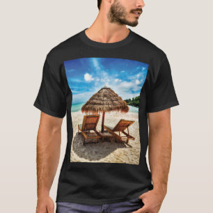 T-shirt Lounge on beach throw pillow