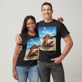 T-shirt Lounge on beach throw pillow (Unisexe)