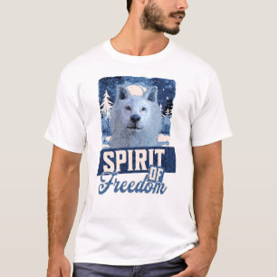 T-shirt Loup Arctique Esprit de liberté Création faunique