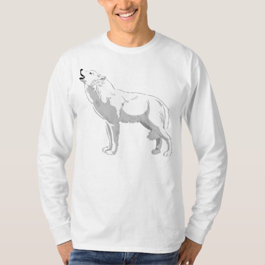 T-shirt Loup blanc (Devant)