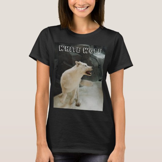 T-shirt Loup blanc (Devant)