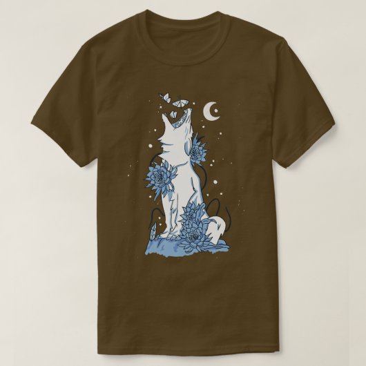 T-shirt Loup blanc de nuit hurlant (Design devant)
