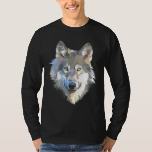T-shirt Loup blanc réaliste poster de animal réaliste avec