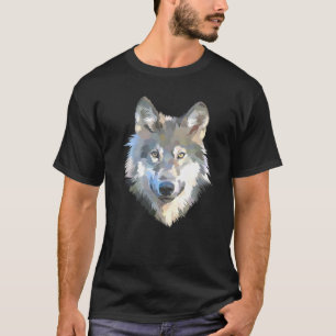 T-shirt Loup blanc réaliste Poster de animal réaliste avec