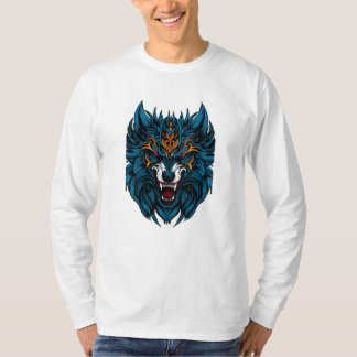 T-shirt loup bleu